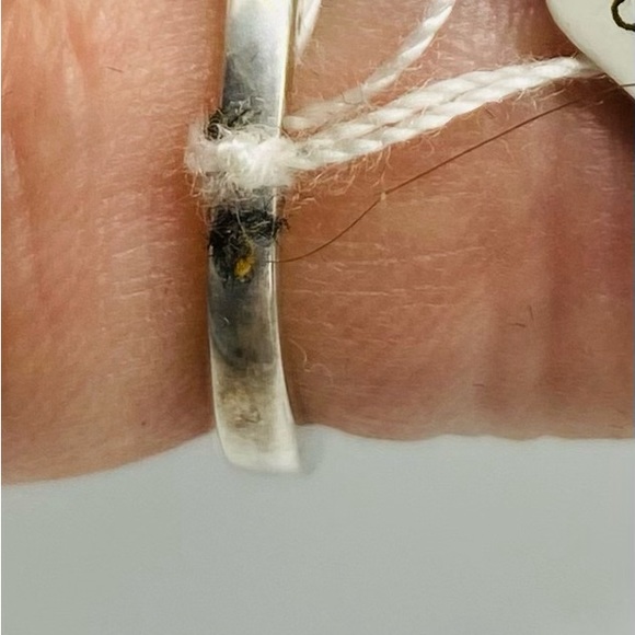 Blue Sediment 925 Silver Ring with tiny Diamonds - Picture 4 of 5